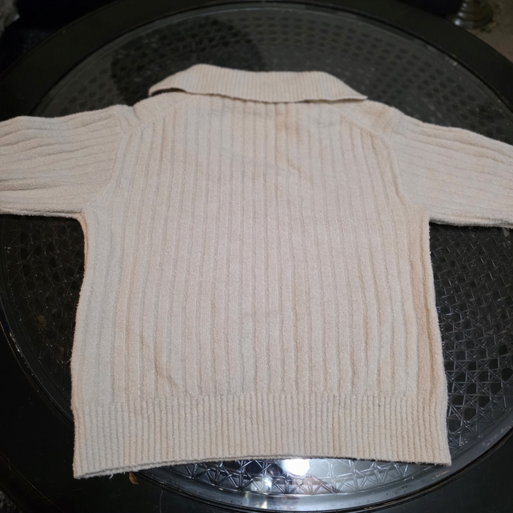 J. Crew EUC Cream V-Neck Soft Ribbed Collar Sweater - Picture 5 of 9